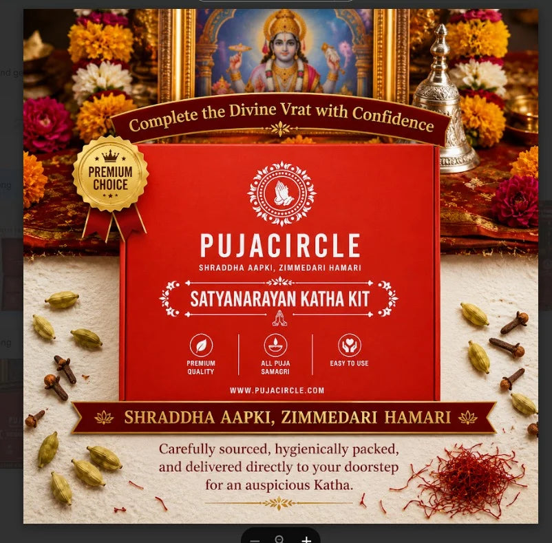 PUJA CIRCLE Satyanarayan Puja Kit with 29 Essential Items | Complete Puja Samagri Box for Satyanarayan Vrat Katha, Lakshmi Puja, Ganesh Puja & Griha Pravesh | Ready-to-Use | Premium Pack