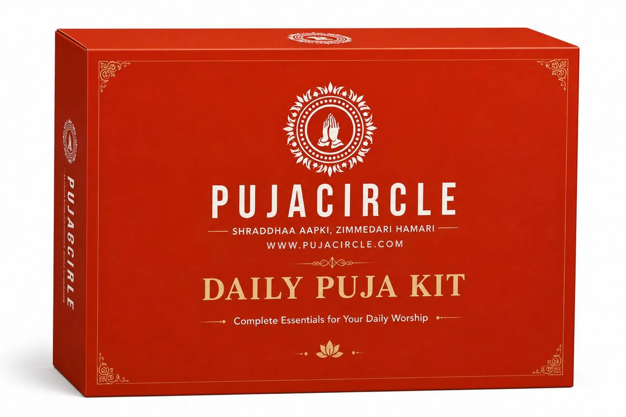 PUJA CIRCLE Monthly Puja Kit | Complete Pooja Samagri Set for Daily Worship and Festivals | Includes Roli Akshat Kapoor Diya Essentials and Traditional Puja Items | Ready-to-Use Kit